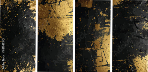 Black Gold Luxe Grunge Texture Pack