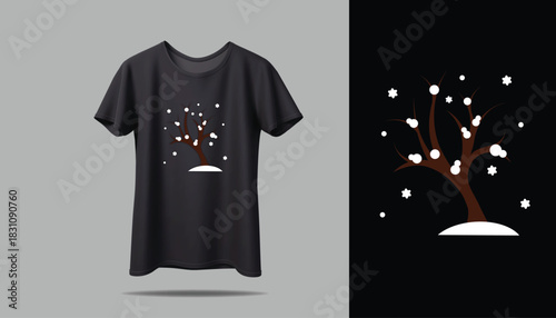 Best WINTER TREE T-shirt creative design using adobe illustrator and your best choice...	