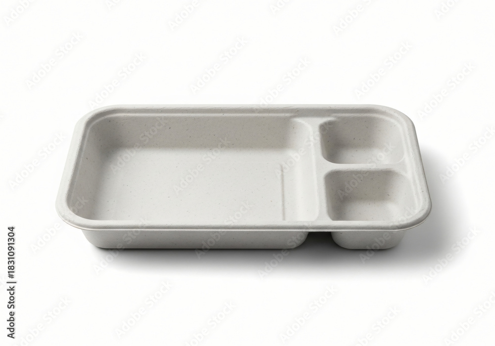 Fototapeta premium Blank Recycled paper pulp food tray on white background 