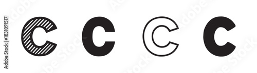 Copyright icon set. copyright symbols design