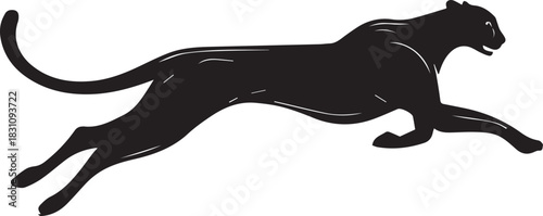 Running Cheetah Silhouette – Fast Leaping Wild Cat Vector Logo