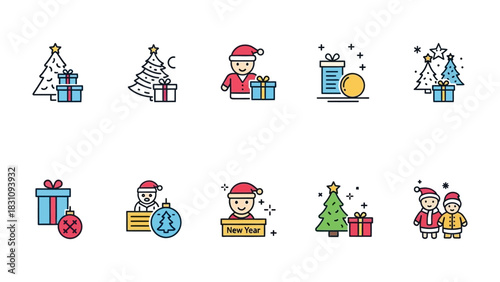 Christmas Icons Collection: Festive icons, conveying the spirit of Christmas. the various elements that bring the season to life.