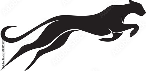 Running Cheetah Silhouette – Fast Leaping Wild Cat Vector Logo