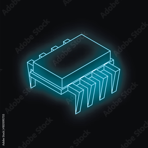 Microchip representing technological advancement, innovation in electronic components, and the future of computing