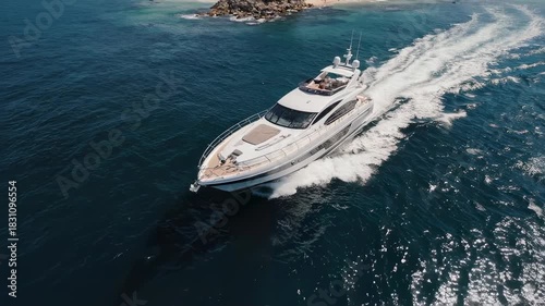 Luxury Yacht Cruising - A Day on the Open Sea.