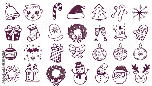 set of hand drawn vector icons of women