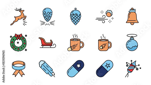 Festive Icons: A collection of meticulously crafted icons evoking the spirit of celebration, these delightful emblems embody the essence of joy and revelry. 