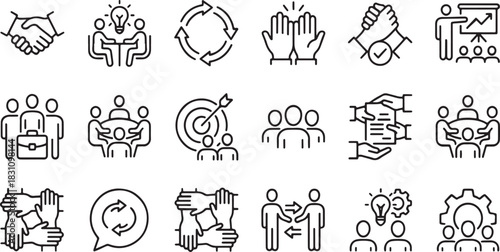 Date Time and Location Line IconsIcons for Maps, Calendars, and Clocks