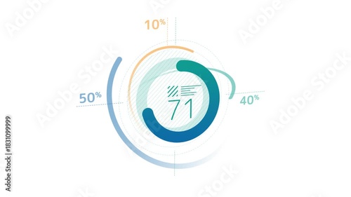 Animated element of business infographic - modern circular chart design