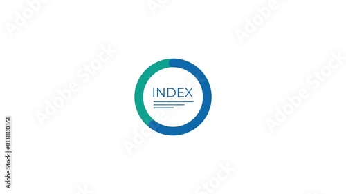 Animated business infographic element - donut chart with text inside