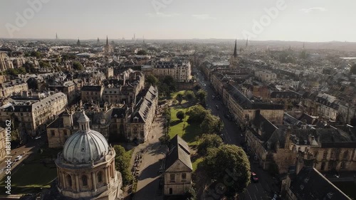 Oxford Cityscape - Aerial View of Historic Architecture and Urban Landscape.