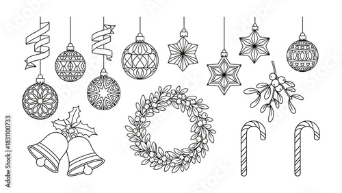 Festive Ornaments: A charming array of intricately designed holiday ornaments, each radiating elegance and cheer, creating a sense of anticipation and delight.