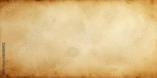 Old grunge paper texture background, featuring an aged, stained, and worn vintage parchment sheet in sepia tones for a retro design surface