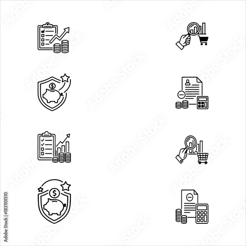 A Professional Financial Budget Icon Symbol, Showcasing Planning and Management in a Flat Design Minimalist Vector for Digital Business Success Growth Strategy Analysis.