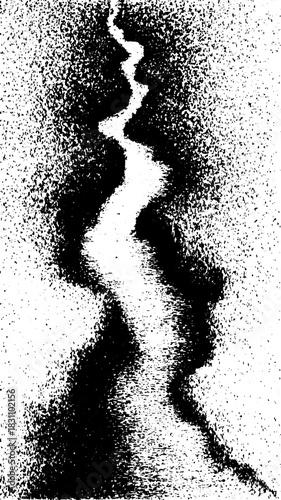Abstract river pattern in black and white texture. Smooth lines create a flow in this vector illustration set.