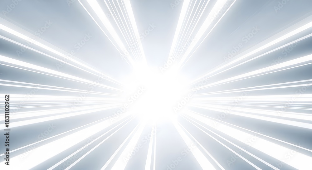 Fototapeta premium Abstract white light trails radiating from a central bright point
