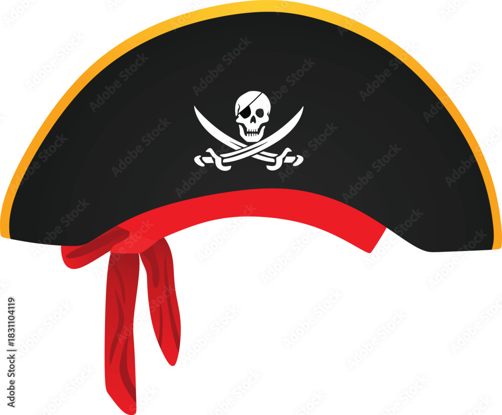 Obraz premium Black pirate hate. vector illustration