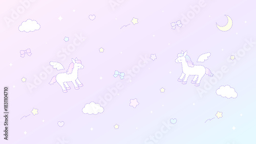 ファンシードリームホースのグラデーションソーダポップ壁紙⭐︎