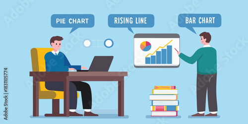 Business meeting with charts and graphs for data analysis