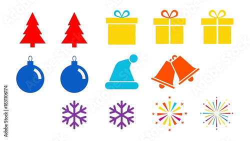 Holiday Icon Set: A vibrant and diverse set of holiday icons, perfect for seasonal designs, showcasing festive elements that evoke joy and celebration.