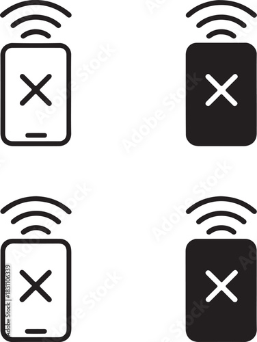 Isolated Digital Detox Icon, digital detox icon, disconnect from technology symbol, black minimal line detox design, mental refreshing icon for users, editable vector for wellness graphics use