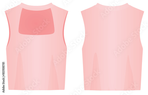 Pink women crop top. vector illustration	