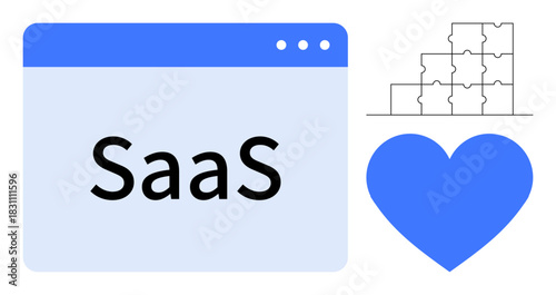 SaaS concept. SaaS tools aid in software resource management, accessibility, and scalability. SaaS benefits businesses with integration, efficiency, and innovative development. For tech, startups
