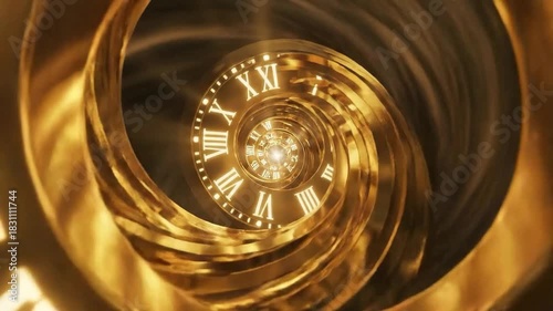 Watch time fly by with this hypnotic clock spiral animation, a dynamic concept for business, deadlines, and the relentless passage of time