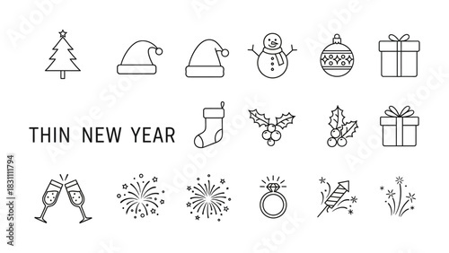 Festive Holiday Symbols: Capturing the festive spirit with elegant icons representing the holidays. These symbols evoke joy, togetherness, and the magic of celebration. 