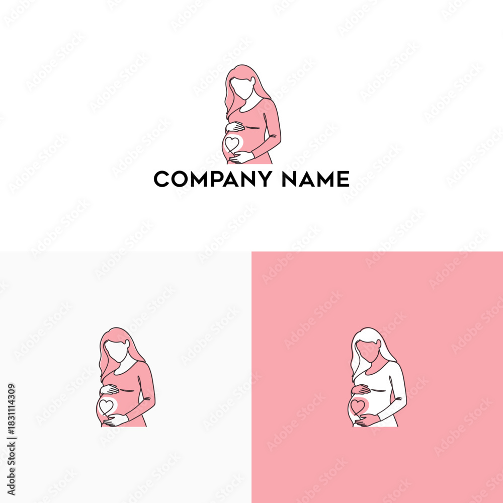 Fototapeta premium Pregnancy and love concept logo design