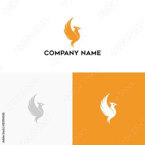 Elegant phoenix logo design showcasing rebirth and transformation for branding identity