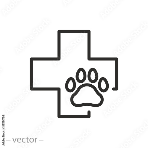 Pet Aid icon. Veterinary Clinic symbol.