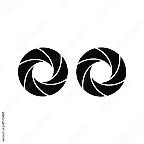 Two camera aperture icons are shown side by side.