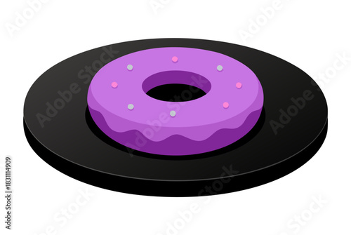 Purple donut on a plate