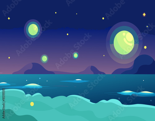 Night sky with planets