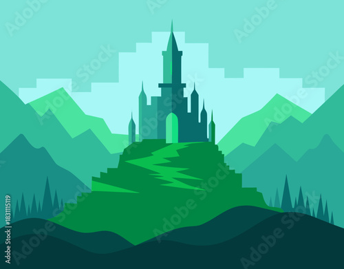 Castle on mountain top