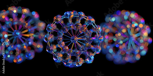 Nodeverse: Spheres of Molecular Light, ai generated.