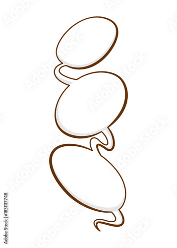 Comics book speech bubble, speech balloon or cartoon design element isolated on white background. Vector illustration