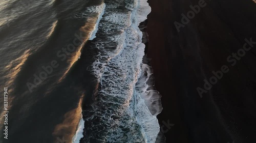 Black sand beach and cliffs Iceland