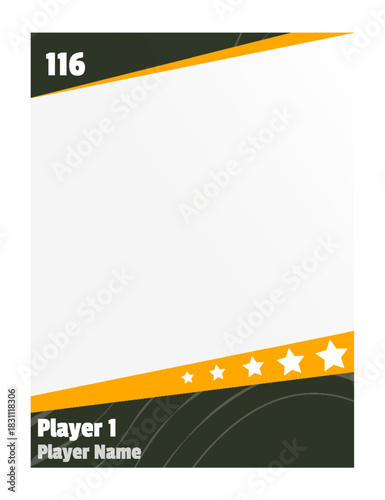Game sports card template. Trading frame for football, basketball and hockey players. Vector illustration
