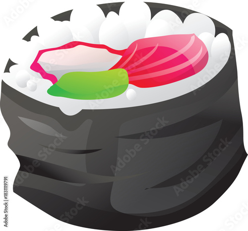 shrimp tempura  food vector illustration drawing art japanese chopsticks sushi