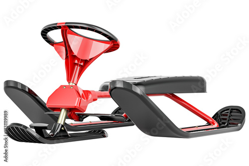 Snowracer Classic Snow Sled with Brakes, transparent background