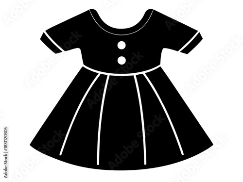 baby dress  simple silhouette vector,baby dress   icon