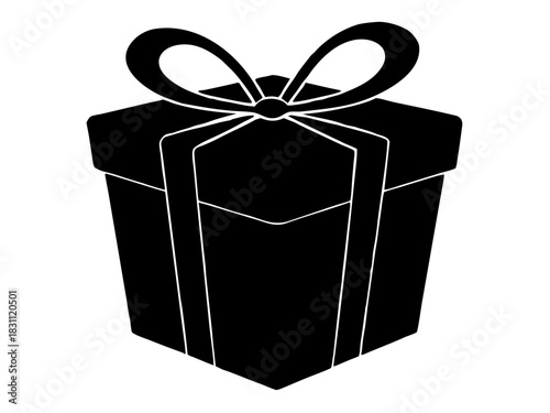 gift box with bow silhouette vector,gift box  icon