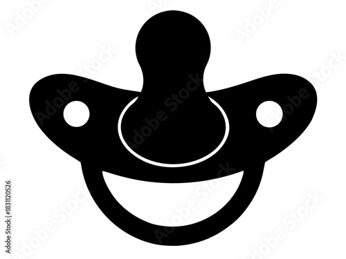 pacifier icon,pacifier soother black silhouette vector 
