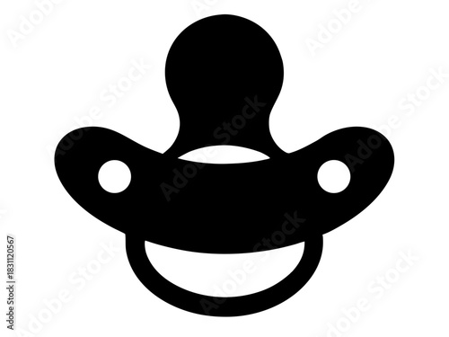 pacifier icon,pacifier soother black silhouette vector 