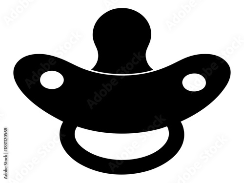 pacifier icon,pacifier soother black silhouette vector 