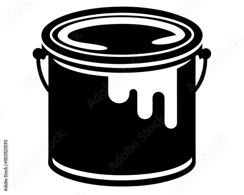 paint bucket  simple black silhouette vector 