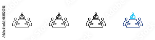 Interview icon set outline multistyle vector illustration concept