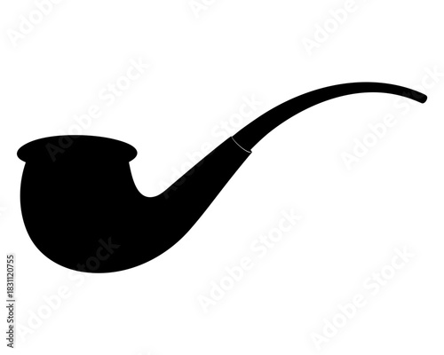 tobacco pipe black silhouette vector icon,smoking pipe silhouette